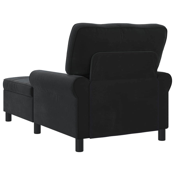 Lounge Chair With Cushion Black 91 X 157 X 91 Cm Velvet Axbxxkxi