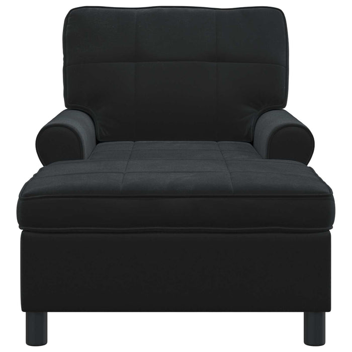 Lounge Chair With Cushion Black 91 X 157 X 91 Cm Velvet Axbxxkxi