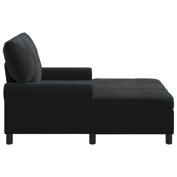Lounge Chair With Cushion Black 91 X 157 X 91 Cm Velvet Axbxxkxi
