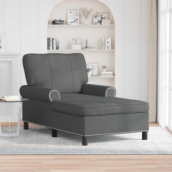 Lounge Chair With Cushion Dark Grey 91 X 157 X 91 Cm Fabric Axbxxkto