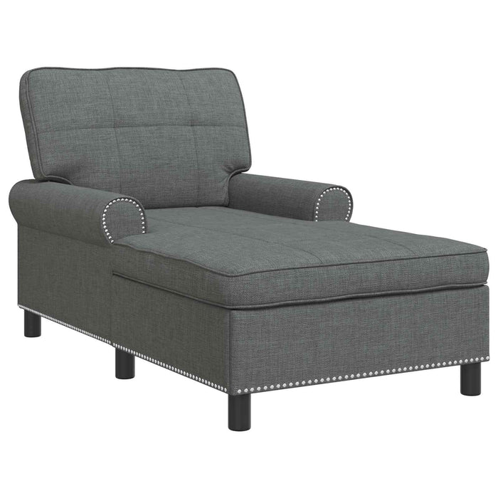 Lounge Chair With Cushion Dark Grey 91 X 157 X 91 Cm Fabric Axbxxkto