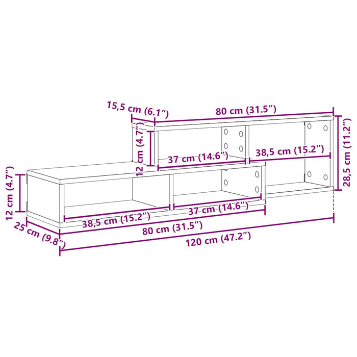 Walltvstand 120X25X28.5Cm Engineered Wood Nnknkp