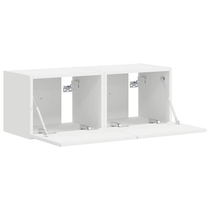 Tv Wall Cabinet 2 Pcs White 60 X 31 X 29.5 Cm Engineered Wood Nkxoib