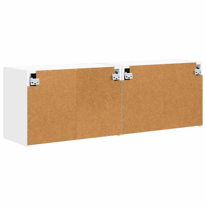 Tv Wall Cabinet 2 Pcs White 59.5 X 31 X 40 Cm Engineered Wood Nkxttb