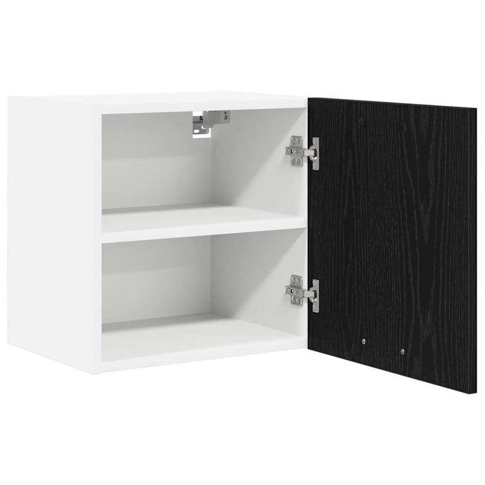 Hanging Cabinet Riga Black Oak And White 40 X 31 X 40 Cm Nnaotx