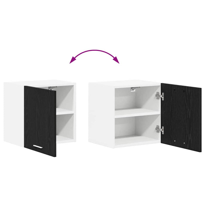 Hanging Cabinet Riga Black Oak And White 40 X 31 X 40 Cm Nnaotx