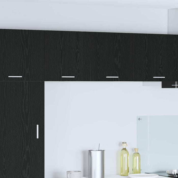 Hanging Cabinet Riga 2 Pcs Black Oak And White 40 X 31 X 40 Cm Nnaott