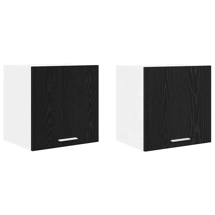 Hanging Cabinet Riga 2 Pcs Black Oak And White 40 X 31 X 40 Cm Nnaott