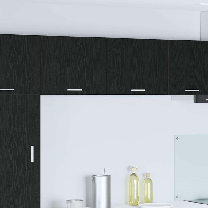 Hanging Cabinet Riga Black Oak And White 50 X 31 X 40 Cm Nnaoan