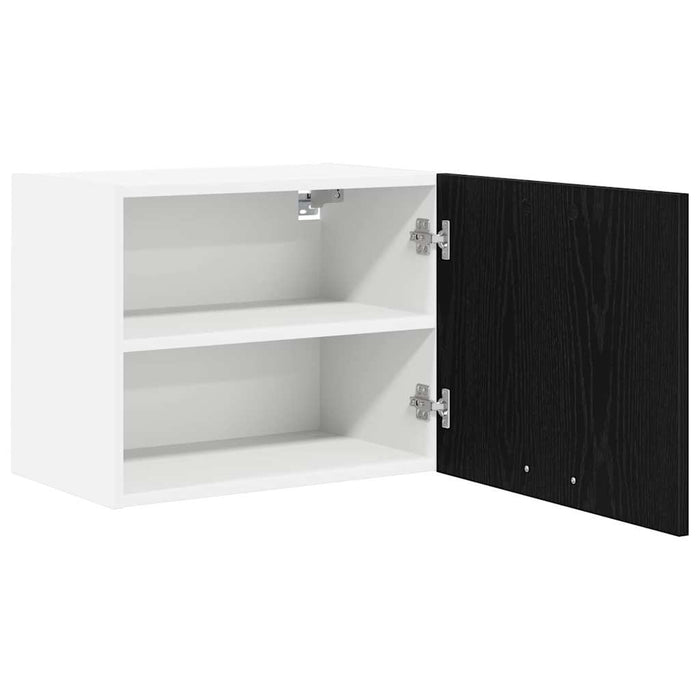 Hanging Cabinet Riga Black Oak And White 50 X 31 X 40 Cm Nnaoan