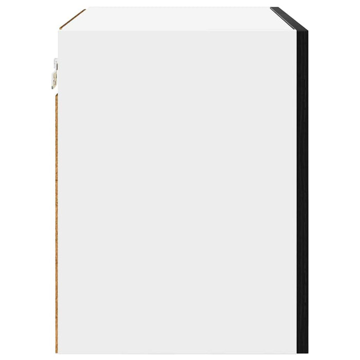 Hanging Cabinet Riga Black Oak And White 50 X 31 X 40 Cm Nnaoan