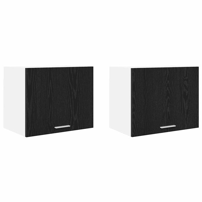 Hanging Cabinet Riga 2 Pcs Black Oak And White 50 X 31 X 40 Cm Nnaoak