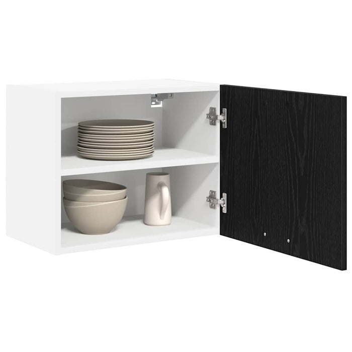 Hanging Cabinet Riga 2 Pcs Black Oak And White 50 X 31 X 40 Cm Nnaoak
