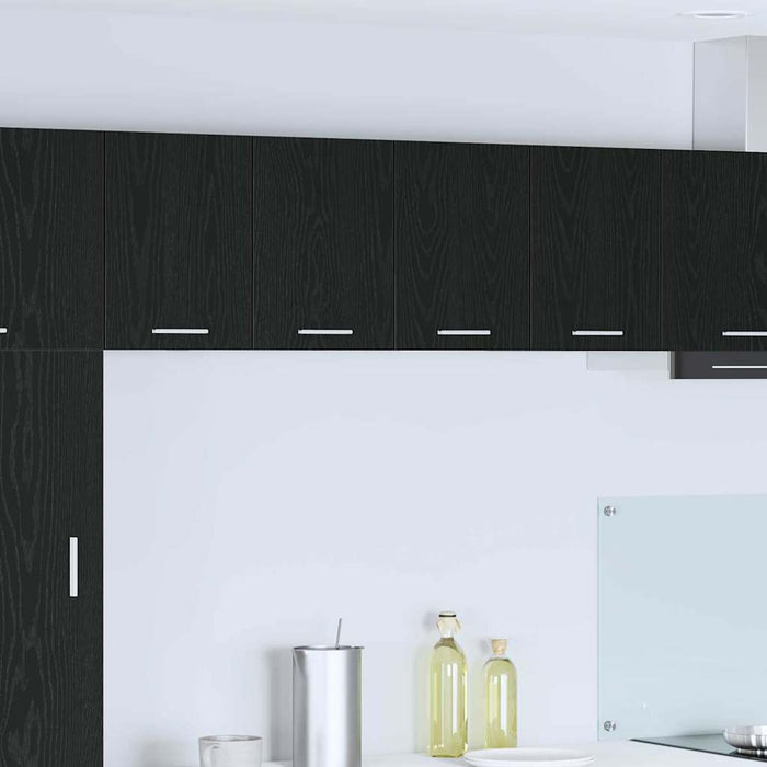 Hanging Cabinet Riga Black Oak And White 60 X 31 X 40 Cm Nnaola