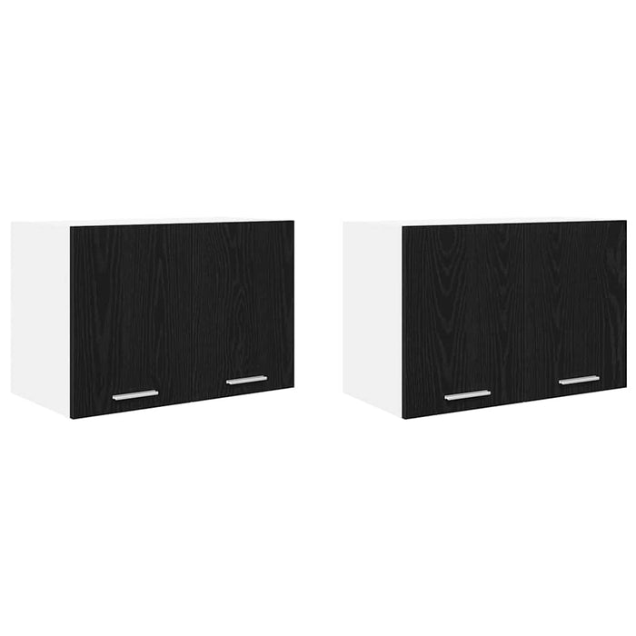 Hanging Cabinet Riga 2 Pcs Black Oak And White 60 X 31 X 40 Cm Nnaolp