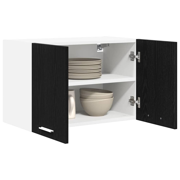 Hanging Cabinet Riga 2 Pcs Black Oak And White 60 X 31 X 40 Cm Nnaolp