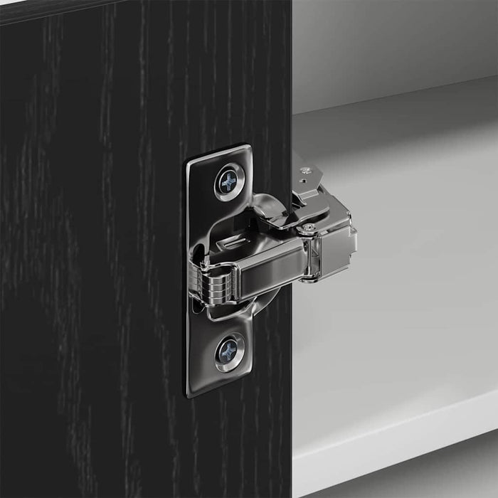 Hanging Cabinet Riga Black Oak And White 57 X 57 X 40 Cm Nnaoni