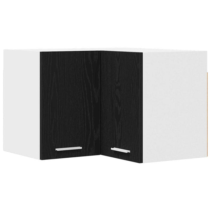 Hanging Cabinet Riga Black Oak And White 57 X 57 X 40 Cm Nnaoni