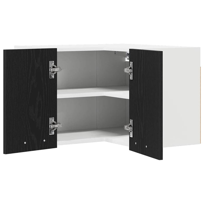 Hanging Cabinet Riga Black Oak And White 57 X 57 X 40 Cm Nnaoni