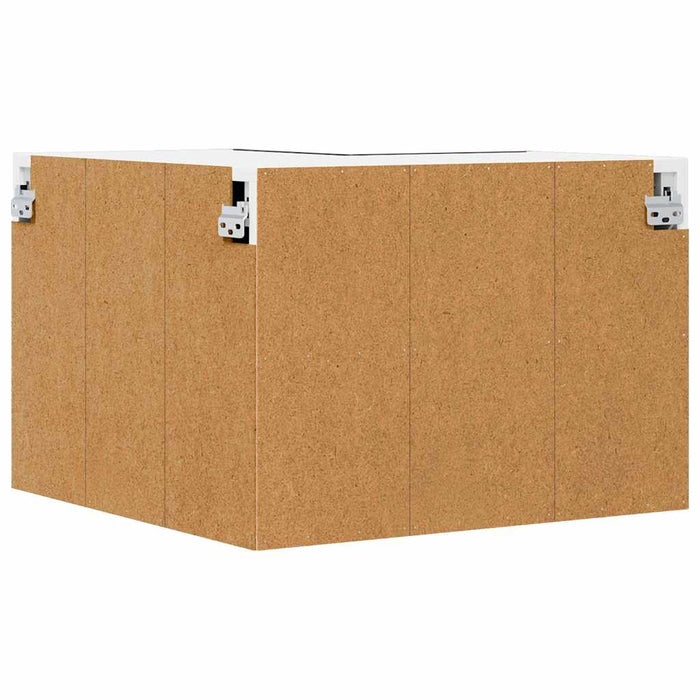 Hanging Cabinet Riga Black Oak And White 57 X 57 X 40 Cm Nnaoni