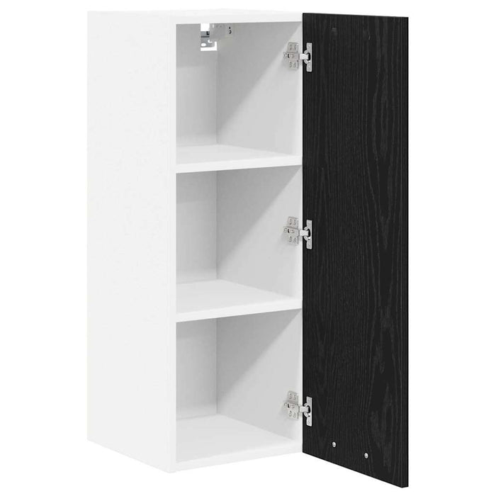 Hanging Cabinet Riga Black Oak And White 30 X 31 X 80 Cm Nnaxaa