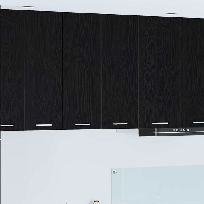 Hanging Cabinet Riga 2 Pcs Black Oak And White 30 X 31 X 80 Cm Nnaxap