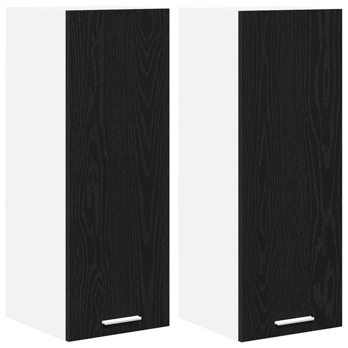 Hanging Cabinet Riga 2 Pcs Black Oak And White 30 X 31 X 80 Cm Nnaxap