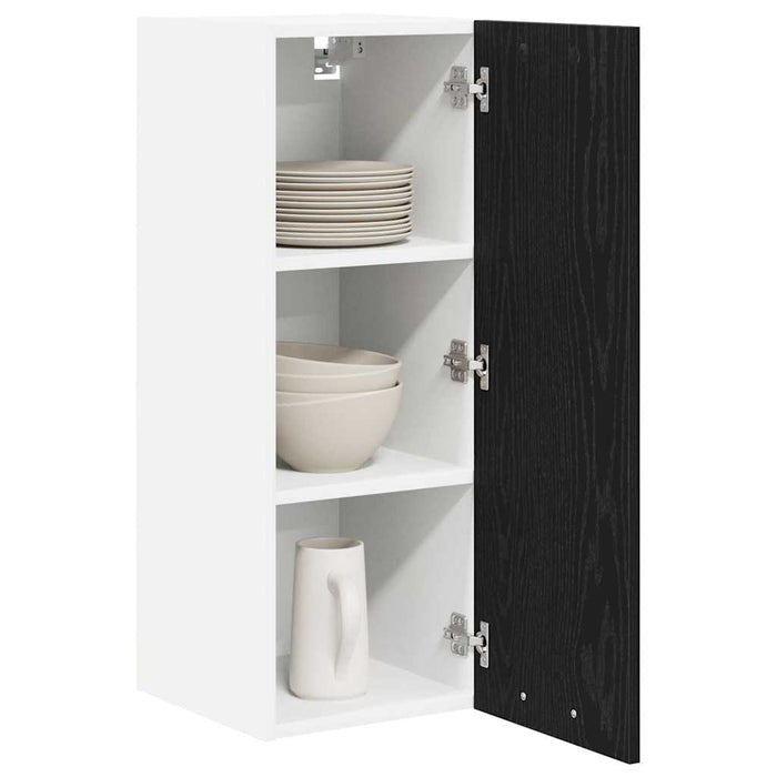 Hanging Cabinet Riga 2 Pcs Black Oak And White 30 X 31 X 80 Cm Nnaxap