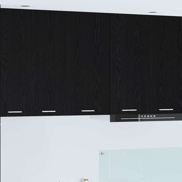 Hanging Cabinet Riga Black Oak And White 40 X 31 X 80 Cm Nnaxpk