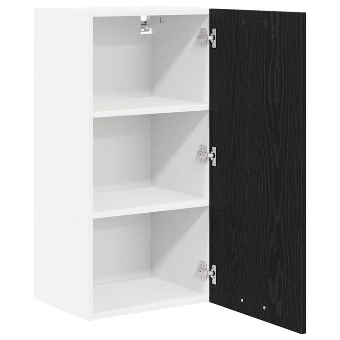 Hanging Cabinet Riga Black Oak And White 40 X 31 X 80 Cm Nnaxpk
