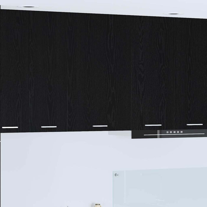Hanging Cabinet Riga Black Oak And White 50 X 31 X 80 Cm Nnaxli