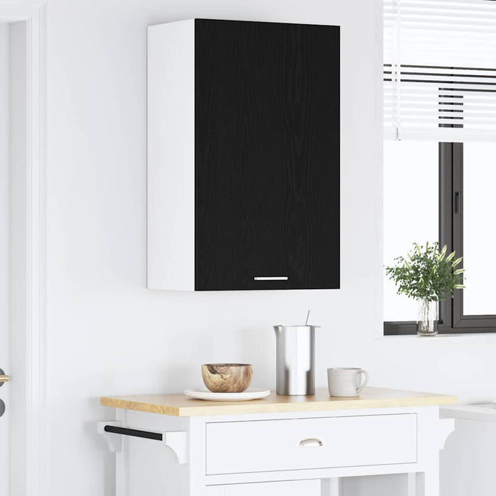 Hanging Cabinet Riga Black Oak And White 50 X 31 X 80 Cm Nnaxli