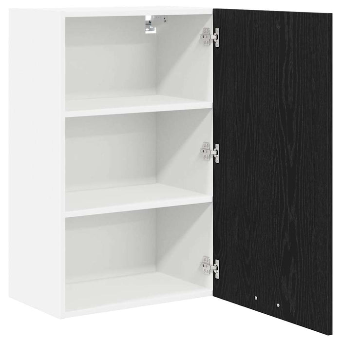 Hanging Cabinet Riga Black Oak And White 50 X 31 X 80 Cm Nnaxli