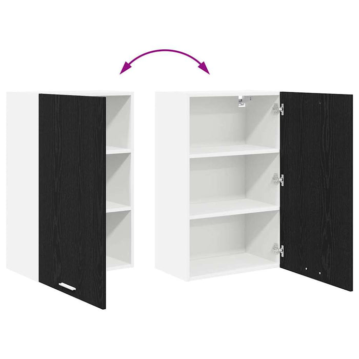 Hanging Cabinet Riga Black Oak And White 50 X 31 X 80 Cm Nnaxli