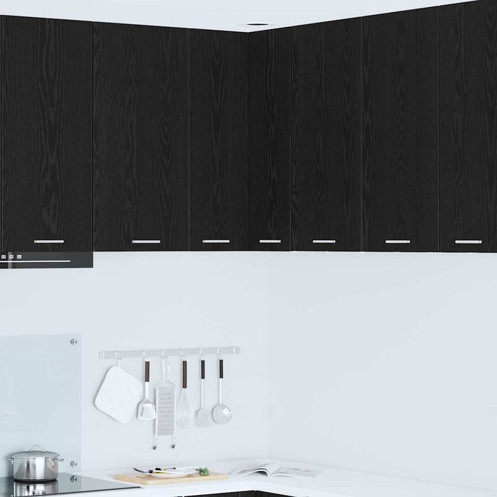 Hanging Cabinet Riga Black Oak And White 57 X 57 X 80 Cm Nnaxko