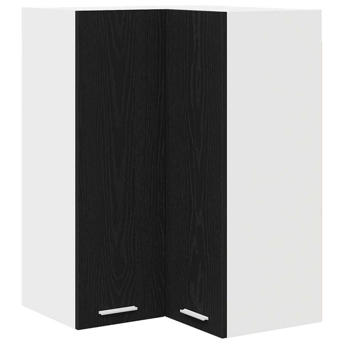 Hanging Cabinet Riga Black Oak And White 57 X 57 X 80 Cm Nnaxko