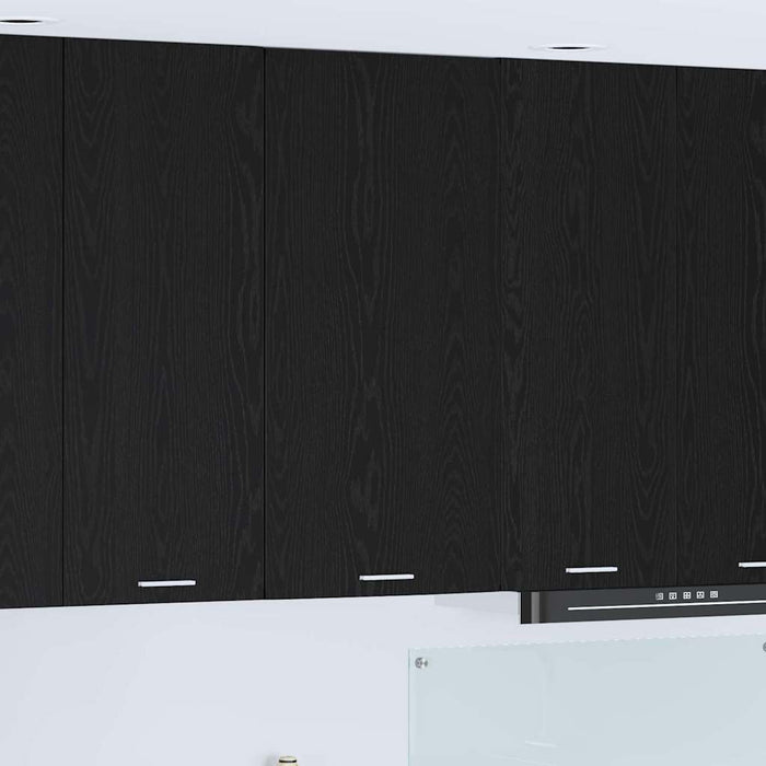 Hanging Cabinet Riga Black Oak And White 50 X 31 X 100 Cm Nnatai