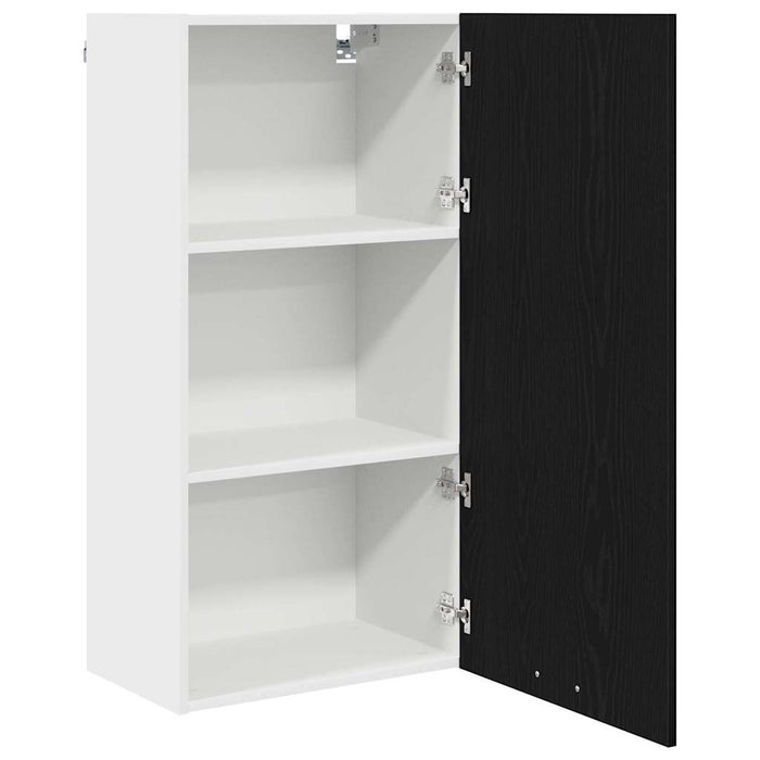 Hanging Cabinet Riga Black Oak And White 50 X 31 X 100 Cm Nnatai