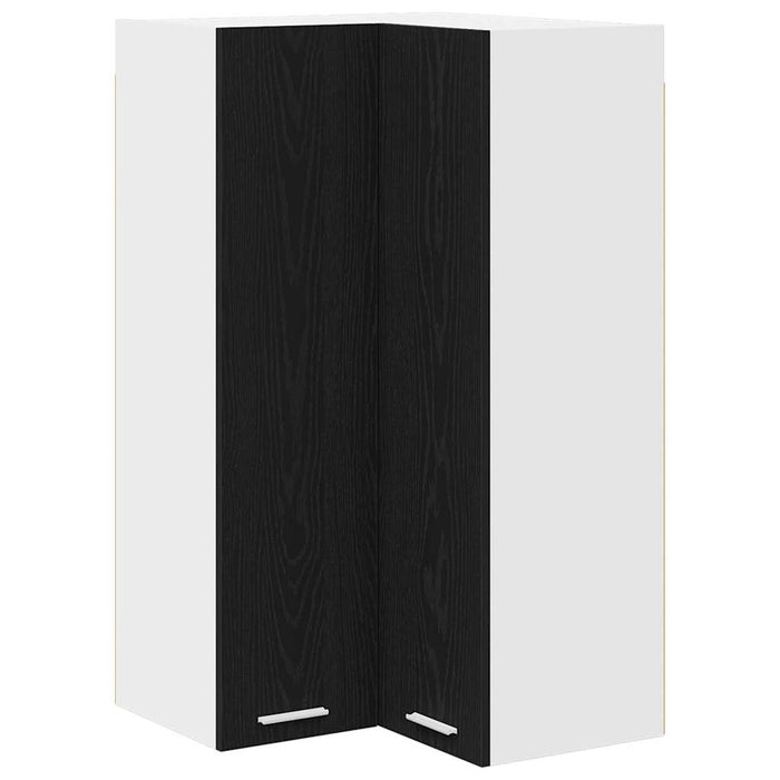 Hanging Cabinet Riga Black Oak And White 57 X 57 X 100 Cm Nnatio