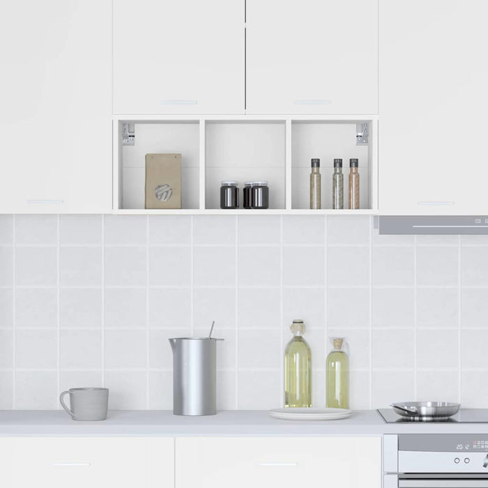 Hanging Cabinet Riga White 30 X 29.5 X 80 Cm Engineered Wood Nnaata