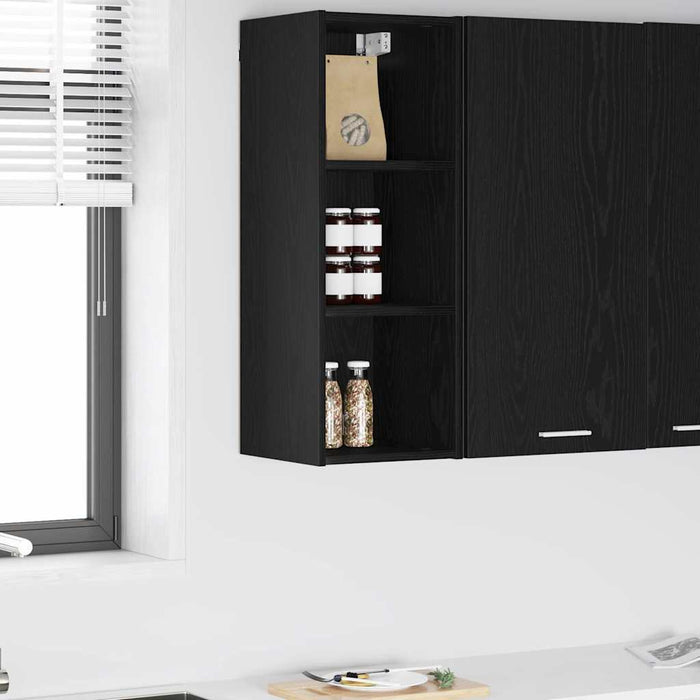 Hanging Cabinet With Shelf Riga Black Oak 30 X 29.5 X 80 Cm Nnaatp