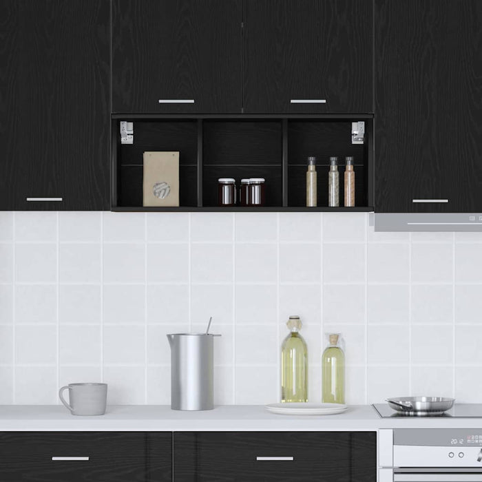 Hanging Cabinet With Shelf Riga Black Oak 30 X 29.5 X 80 Cm Nnaatp