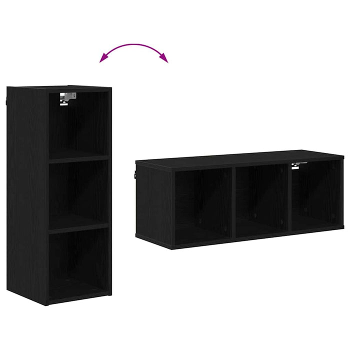 Hanging Cabinet With Shelf Riga Black Oak 30 X 29.5 X 80 Cm Nnaatp