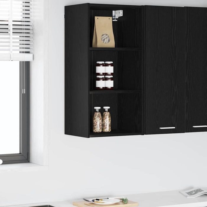 Hanging Cabinet With Shelf Riga Black Oak 40 X 29.5 X 80 Cm Nnaaat