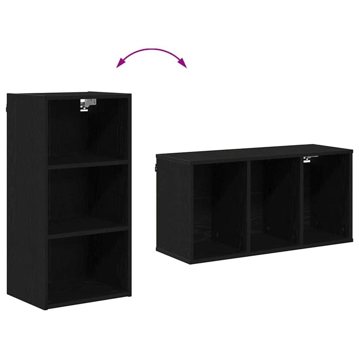 Hanging Cabinet With Shelf Riga Black Oak 40 X 29.5 X 80 Cm Nnaaat