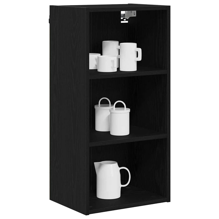 Hanging Cabinet With Shelf Riga Black Oak 40 X 29.5 X 80 Cm Nnaaat