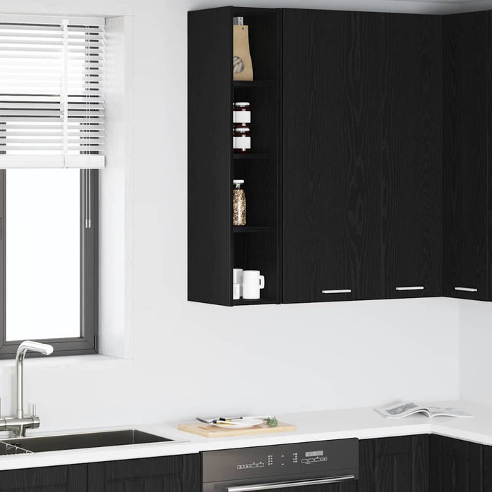 Hanging Cabinet With Shelf Riga Black Oak 20 X 29.5 X 100 Cm Nnaapo