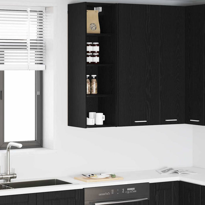 Hanging Cabinet With Shelf Riga Black Oak 30 X 29.5 X 100 Cm Nnaapk