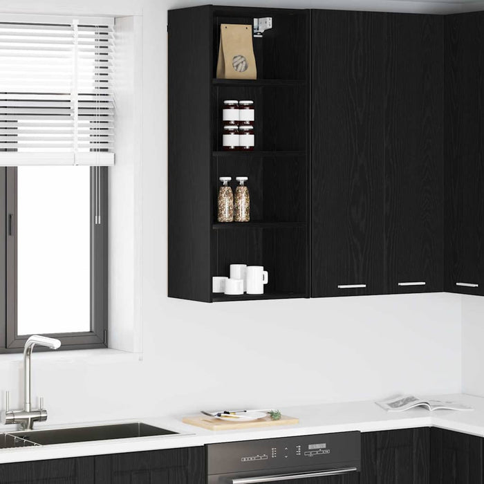 Hanging Cabinet With Shelf Riga Black Oak 40 X 29.5 X 100 Cm Nnaali