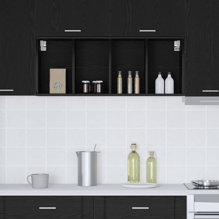 Hanging Cabinet With Shelf Riga Black Oak 40 X 29.5 X 100 Cm Nnaali